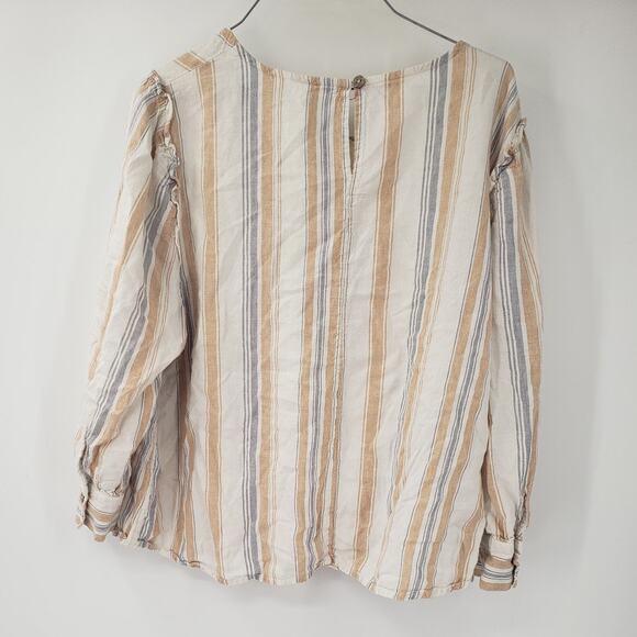 LAUREN CONRAD Striped Linen Blend Top Womens Size Extra Large XL - Picture 2 of 4